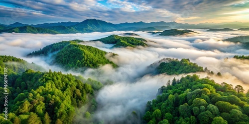Aerial View of Mountains an...