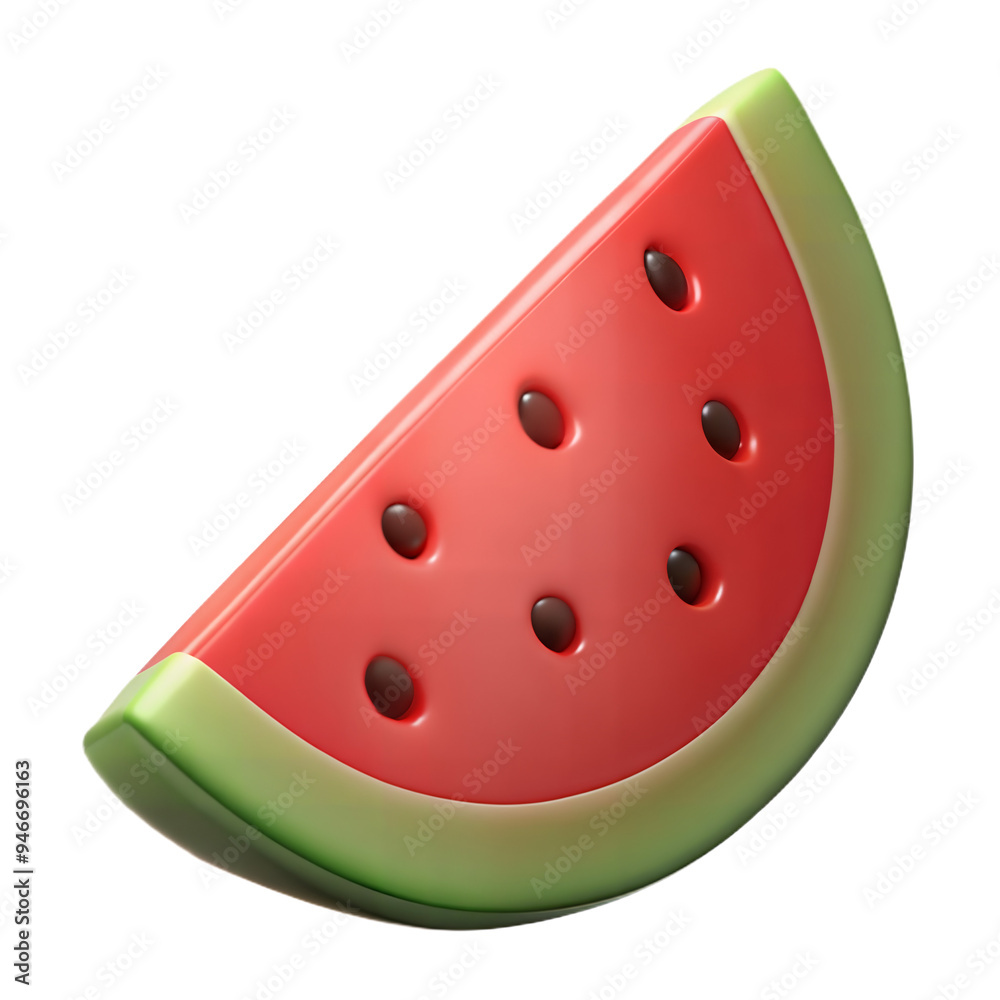 3D Rendered Watermelon Slice Isolated On Transparent Background 3D Rendered Watermelon Slice Isolated On Transparent Background