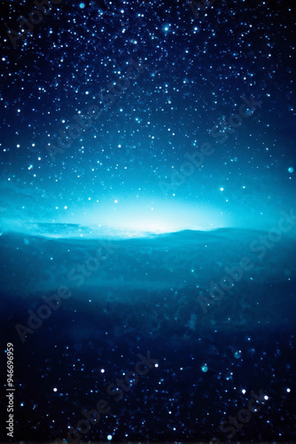 Shimmering Cosmic Glow with Sparkling Stars photo