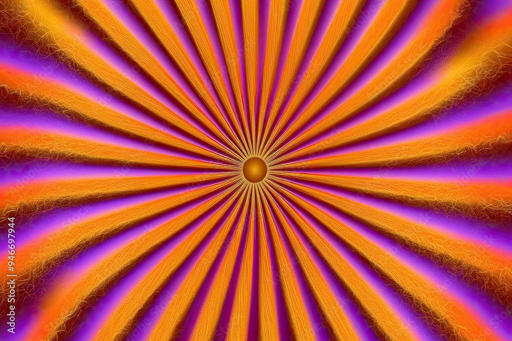 Fototapeta premium Dynamic Bright Radial Gradient Background in Orange, Gold, and Purple with Playful Noise Texture