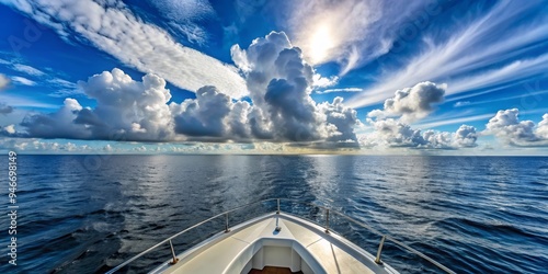 Boat on the Open Ocean with...