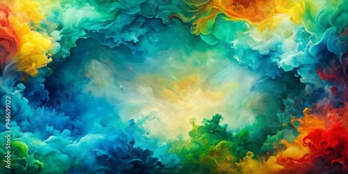 Chromatic Cloudscape Abstract Swirls of Color, Digital Painting, Vibrant Hues, Abstract Art, Nature, Sky, Clouds photo