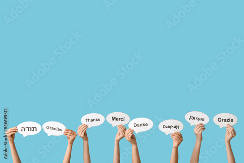 Female hands holding speech...