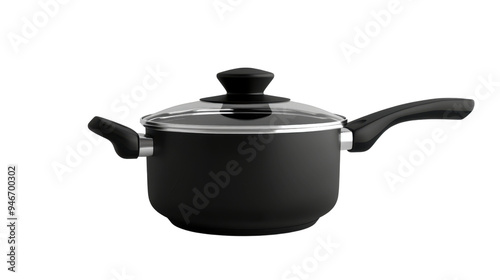 Iron black pot pan isolated on white background