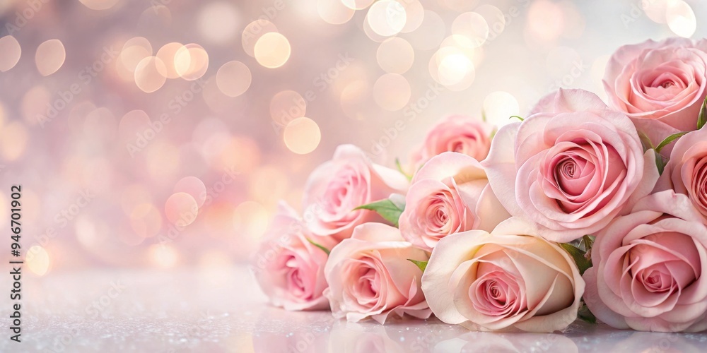 Bouquet of pink roses with a bokeh background Bouquet of pink roses with a bokeh background