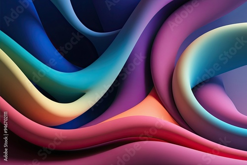 Stunning 3D Artwork Featuring Fluid Shapes and Vibrant Colors