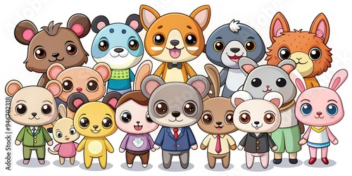 Cute Animal Friends Cartoon...