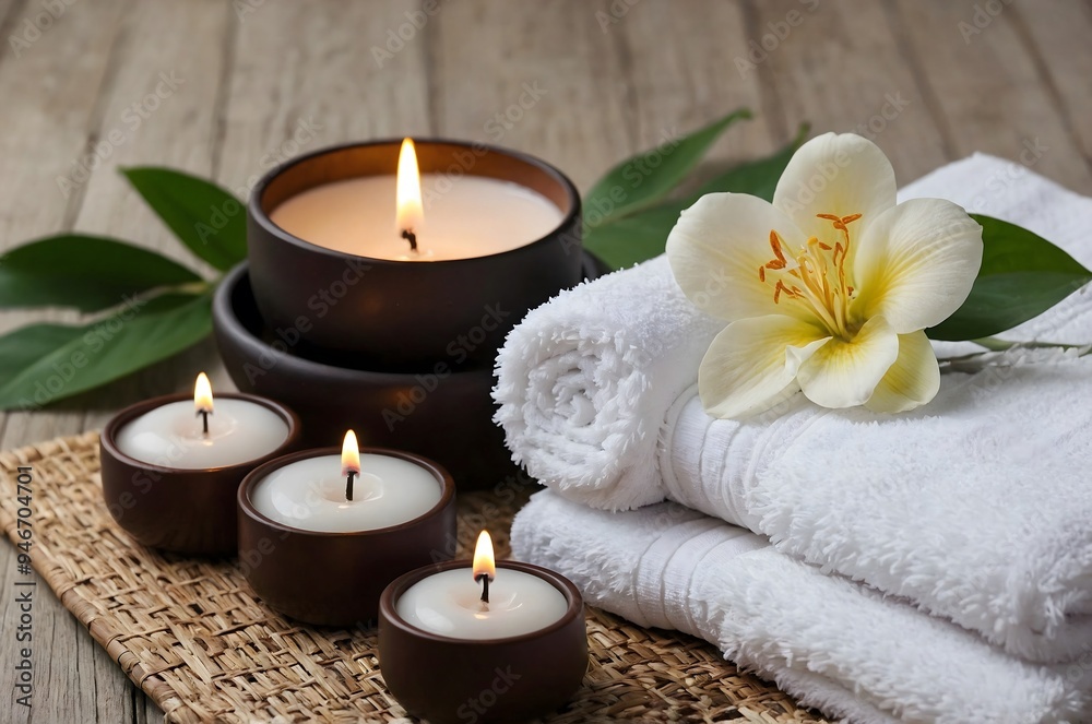 Spa with a towel in the bathroom, Snow-white, luxurious.The concept. Spa with a towel in the bathroom, Snow-white, luxurious.The concept.
