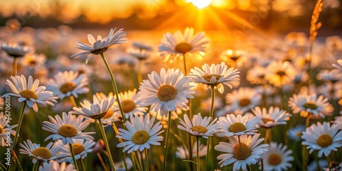 Golden Hour Daisies, Close-...