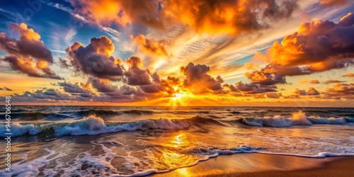Golden Hour Seascape Dramat...