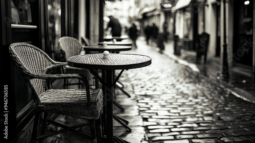 Fototapeta Naklejka Na Ścianę i Meble -  cute vintage terrace of a street cafe on a narrow alley