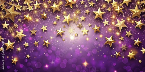Golden Stars on Purple Spar...