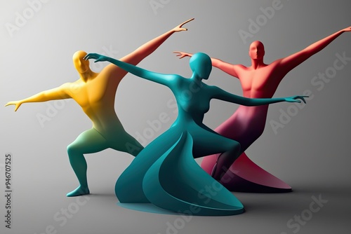 Inspiring 3D Dynamic Figures with Gradient Color Schemes photo