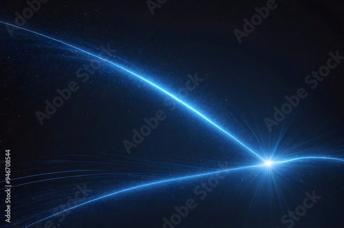 A digital wave of blue particles and a light abstract background with shining star dots.