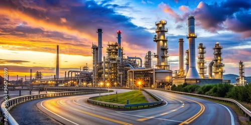 Industrial Sunset A winding...