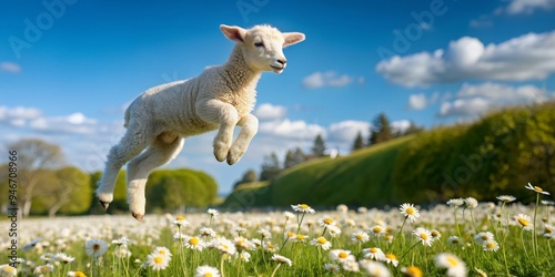 Lamb Leaping Over Daisies, ...
