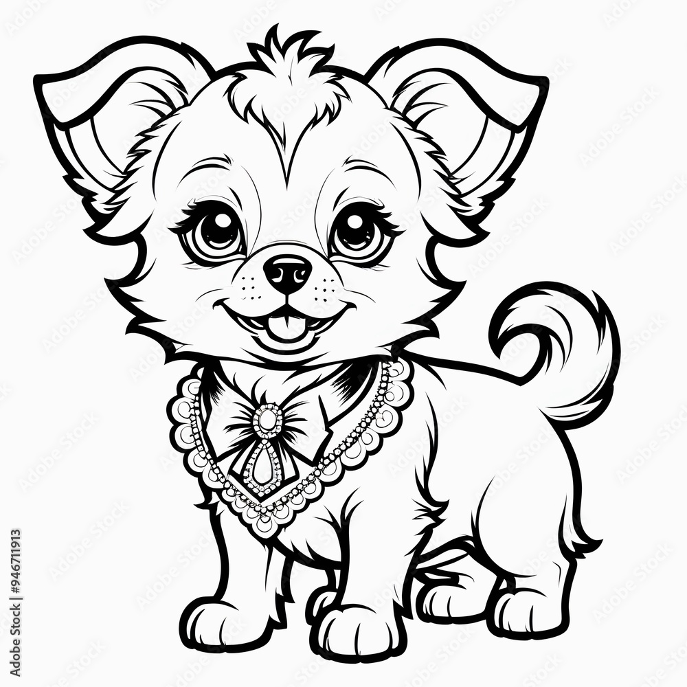 a dog with an collar and tie, coloring a dog with an collar and tie, coloring