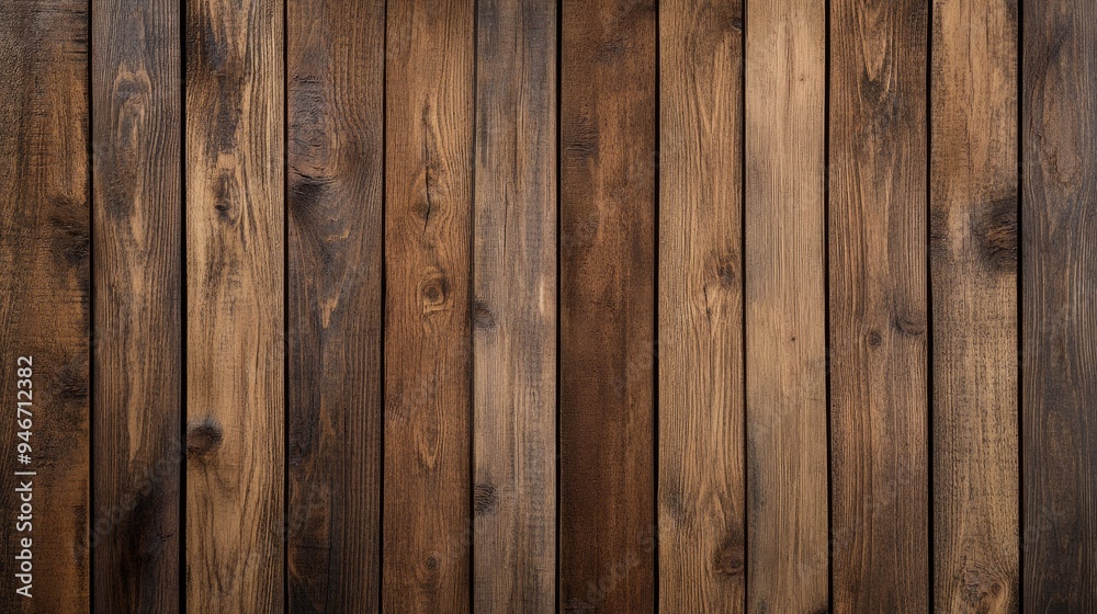 Fototapeta premium Brown wooden planks creating a textured background for flooring or wall cladding