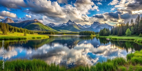 Mountain Lake Reflection A ...