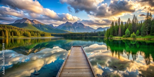 Mountain Lake Reflection wi...
