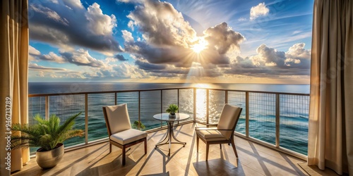 Ocean View Balcony with Sun...