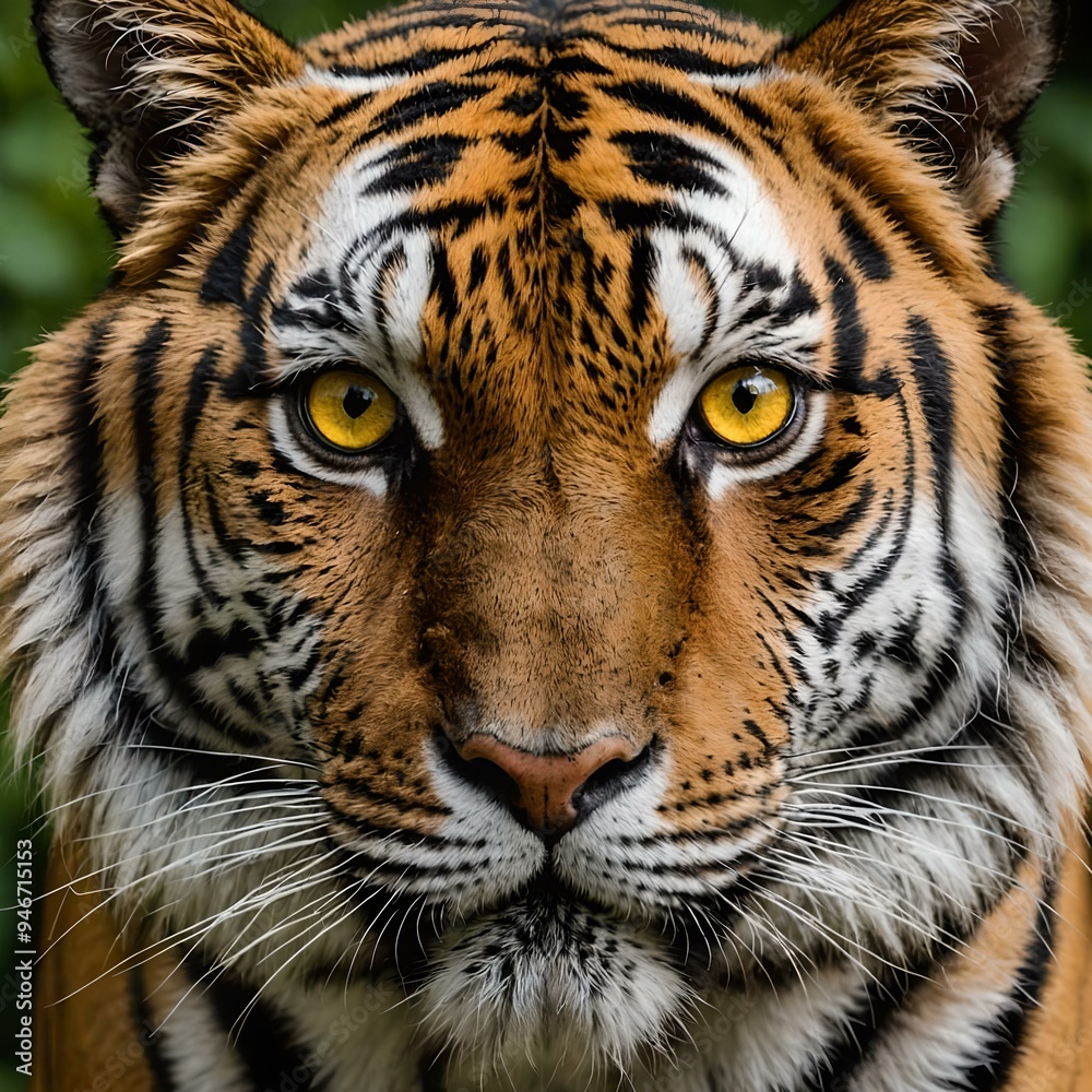 portrait of a tiger with clear yellow eyes portrait of a tiger with clear yellow eyes