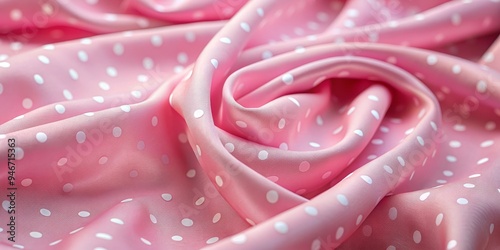 Polka Dot Pink Fabric Close...