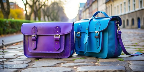Purple and Blue Leather Bag...