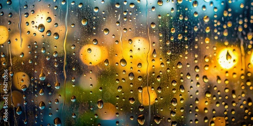 Raindrops on Glass with Cit...