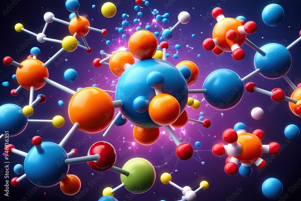 Colorful 3D Molecular Illustrations Showcasing Diversity in Chemistry and Healthcare Colorful 3D Molecular Illustrations Showcasing Diversity in Chemistry and Healthcare