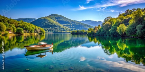 Serene Mountain Lake with B...