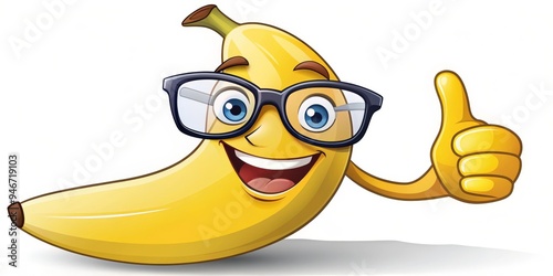 Smiling Banana Cartoon Char...