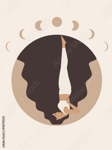 Poster of a white woman doing yoga 
