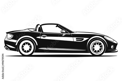 Convertable Car silhouette vector illustration