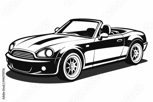 Convertable Car silhouette vector illustration