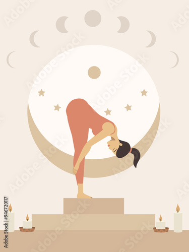 Poster of a pregnant white woman doing yoga 