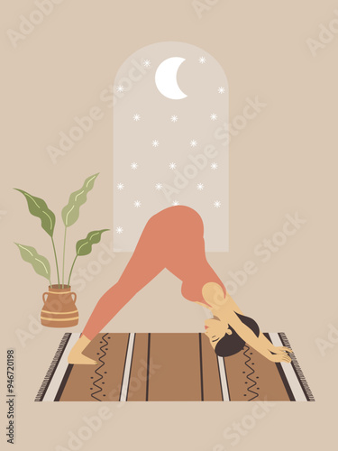Poster of a pregnant white woman doing yoga 