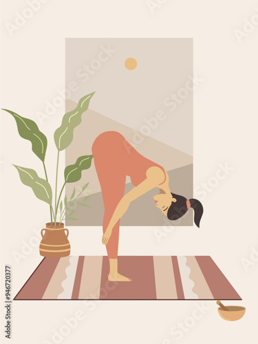 Poster of a pregnant white woman doing yoga 