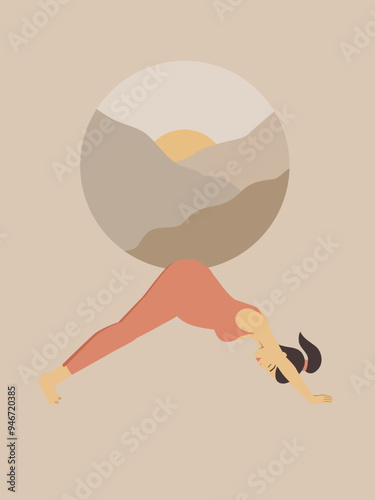 Poster of a pregnant white woman doing yoga 