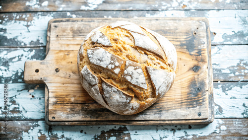 A close up of a freshly baked loaf ofbread