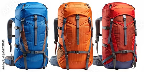 Three Colorful Backpacks Re...