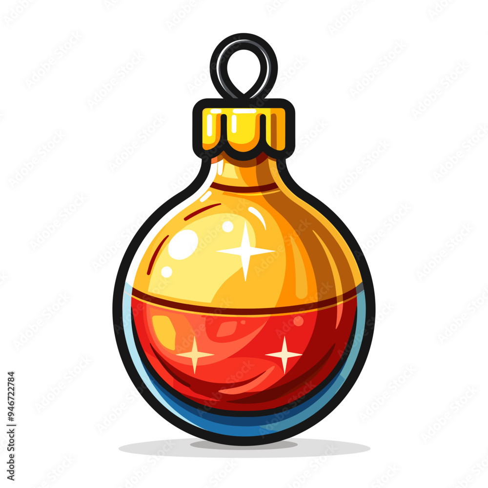 Christmas greeting card with Christmas ball . Vector cartoon illustration for web. Merry Christmas and Happy New Year Christmas greeting card with Christmas ball . Vector cartoon illustration for web. Merry Christmas and Happy New Year