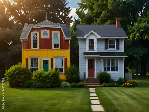 House Split Between Two Seasons: Winter and Summer Contrast