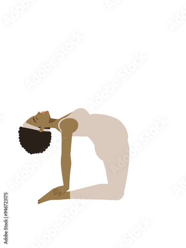 Illustration of a brown pregnant woman doing a yoga pose