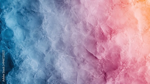 A captivating image showing a textured background of ice with a blend of gradient hues transitioning from blue to pink, creating a sense of cold and warmth together.