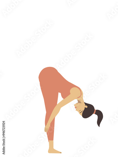 Illustration of a white pregnant woman doing a yoga pose