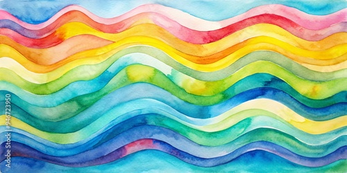 Watercolor Rainbow Waves Ab...
