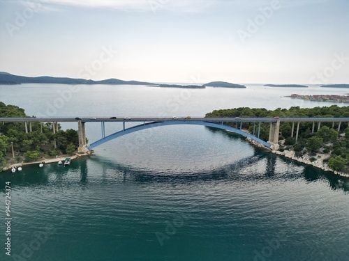The beautiful  Bridge over the Croatian Gulf of the Adriatic Sea