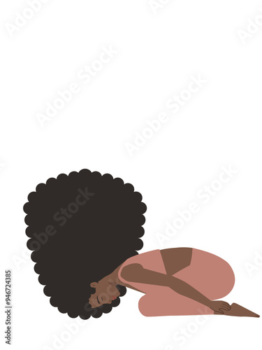 Illustration of a brown woman doing a yoga pose