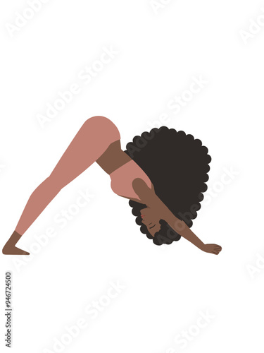 Illustration of a brown woman doing a yoga pose
